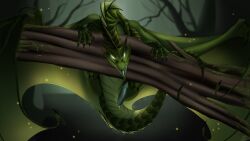 16:9 absurd_res anus ass blue_eyes bodily_fluids claws detailed_background digital_drawing_(artwork) digital_media_(artwork) digitigrade dragon dragon_(dnd) dungeons_and_dragons european_mythology feral frill_(anatomy) genital_fluids genitals glowing glowing_eyes green_body green_dragon_(dnd) green_scales hasbro hi_res horn male membrane_(anatomy) membranous_frill membranous_wings mythological_creature mythological_scalie mythology nude penis precum presenting presenting_penis scales scalie skyebold solo tail western_dragon widescreen wings wizards_of_the_coast