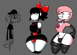 3boys bikini black_legwear black_panties blushing bulge bulge_in_panties bulge_through_clothing bulge_under_clothes crossdressing faggot femboy gardevoir gay heart heart_symbol male male_gardevoir male_only man_bikini nervous nervous_male oc panties pink_(frowntown) pink_skin pokemon pokemon_(species) pre_sex red_panties scythe_(dizzyspells) seductive skindentation smile sweaty thepinkthing thick_thighs thigh_highs thighhighs thong thong_on_man trap twink white_skin wide_hips