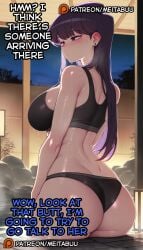 ai_generated alternate_breast_size alternate_costume arched_back artist_name ass ass_focus back bare_arms bare_shoulders bathing bikini black_bikini black_bra black_buruma black_eyes black_hair black_panties black_sports_bra blush bra breasts butt_crack caption closed_mouth comic cowboy_shot curvy dimples_of_venus dripping ear_blush ear_piercing earrings english_text engrish_text expressionless fanbox_username female fence from_behind from_side half-closed_eyes huge_ass in_water indoors jewelry komi-san_wa_komyushou_desu komi_shouko lamp lantern large_breasts long_hair looking_at_viewer looking_back looking_down looking_to_the_side manga mature_female median_furrow meitabuu meme moon multicolored_hair narrow_waist night night_sky nose_blush ntr onsen outdoors panties partially_submerged patreon_logo patreon_username piercing pond pool profanity purple_eyes purple_hair ranguage rock shiny_skin shoulder_blades sideboob sitting sitting_on_rock skindentation sky soaking_feet solo sports_bikini sports_bra standing star_(sky) starry_sky steam steaming_body straight_hair strap_gap stud_earrings sweat swept_bangs swimsuit thick_thighs thighs thong towel tree twisted_torso twitter_strip_game_(meme) underwear underwear_only very_long_hair very_sweaty wading water water_drop watermark web_address wet wet_clothes wet_hair wide_hips wooden_fence wooden_wall