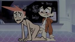 ai_assisted anal anal_virgin blackboard brad_carbunkle classroom cum_on_ass cumshot embarrassed embarrassed_nude_male gay hand_on_ass hand_on_butt hot_dogging male male/male male_only male_penetrated my_life_as_a_teenage_robot nerd nerdy_male precum premature_ejaculation public public_humiliation public_indecency public_nudity public_sex school sex_ed sex_education sheldon_lee tagme undieboi22 video virgin yaoi