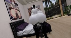 bed bedroom breasts female massive_ass massive_breasts milking_penis my_little_pony riding riding_penis second_life thick