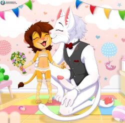 1boy 1girls 2024 4_fingers absurd_res accessory age_difference anthro anthro_female anthro_male anthro_on_anthro anthro_only bedroom blush bottomless bottomless_male breasts bridal_lingerie bride brown_hair closed_eyes clothed clothing countershade_face countershading cub daughter day detailed_background digital_drawing digital_media domestic_cat duo erection eyebrows eyelashes father father_and_child father_and_daughter feet feline female female_cub fingers flat_chest flat_chested flower fur furry furry_female furry_male furry_only genitals groom hair happy hi_res humanoid_genitalia humanoid_penis incest incest_marriage innocence intraspecies isao_sakmat keiko_sakmat kissing kissing_cheek larger_male legwear light lingerie lingerie_only lion lion_girl lioness male male/female mammal narrow_hips older_male older_man_and_younger_girl orange_body orange_fur pacifier pantherine pantyhose parent parent_and_child parent_and_daughter partially_clothed pawpads paws penis piporete plant pussy signature size_difference small_breasts smaller_female sunlight tail tan_body tan_countershading text thigh_gap thin_calves thin_legs thin_thighs toes tongue toy translucent translucent_clothing translucent_lingerie url white_body white_fur young young_anthro young_female younger_female