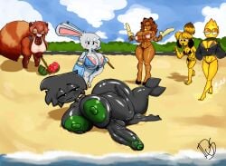 absurd_res ailurid animal_crossing anthro areola ass balls beach belly big_areola big_balls big_belly big_breasts big_butt big_nipples big_penis bikini blush bodily_fluids bovid breasts canid canine caprine clothed clothing cocksicle detailed_background digital_drawing_(artwork) digital_media_(artwork) duski_(duskizi) duskizi elemental_creature elemental_humanoid erection female fire fire_creature fire_humanoid fish fluffy fluffy_tail food fur genital_fluids genitals glistening glistening_body goat grin group hair herm hi_res horn huge_areola huge_balls huge_belly huge_breasts huge_butt huge_cock huge_hips huge_nipples humanoid humanoid_genitalia hyper intersex intersex/female isabelle_(animal_crossing) lagomorph leporid looking_at_viewer mammal marine mostly_nude navel nintendo nipples nude nude_anthro open_mouth outside penis popsicle pussy rabbit red_panda sand seaside shaded shark signature skimpy smile solo swimwear tail tezzy_tazuka_(teztaz) thick_thighs tongue two-piece_swimsuit water wide_hips widescreen