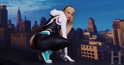 blonde_female blonde_hair emma_stone gwen_stacy gwen_stacy_(tasm) hood_nsfw marvel marvel_comics sfm_hood spider-gwen superheroine
