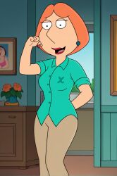 1girls ai_generated ai_hands breasts clothed_female family_guy female fully_clothed lewd lois_griffin looking_at_viewer open_mouth pose small_ass solo_female suggestive suggestive_look suggestive_pose
