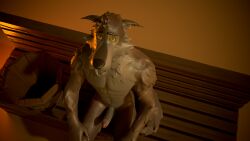 16:9 3d_(artwork) 4k absurd_res anthro blender_(artwork) canid canine digital_media_(artwork) epic_games erection foreskin fortnite fur genitals hi_res humanoid_genitalia male mammal nude pawmakelove penis sauna solo wendell_(fortnite) widescreen