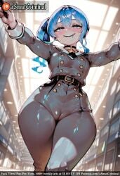 ai_generated architecture asmutcriminal bangs belt blue_eyes blue_hair blurry blurry_background blurry_foreground blush bookshelf breasts building buttons choker chromatic_aberration church city cityscape crowd crown day depth_of_field double-breasted eyebrows_visible_through_hair female grey_headwear hair_between_eyes hat hololive hololive_gen_0 hololive_japan hoshimachi_suisei house indoors jacket long_hair long_sleeves looking_at_viewer looking_down medium_hair photo_background plaid_headwear pool railing side_ponytail skindentation skyscraper smile snowing solo stadium street sweat tagme teeth town virtual_youtuber window