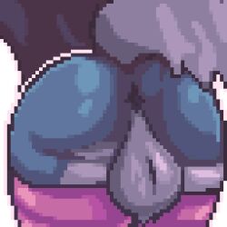 1:1 anus ass balls canid canine canis clothing digital_media_(artwork) effects femboy footwear genitals light lighting male mammal nightowl0090 outline pink_clothing pink_footwear pink_socks pixel_(artwork) shadowing socks solo white_outline wolf