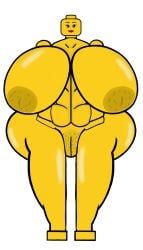 1female abs almakhadie almakhadie_(artist) belly bumpy_areola character darkened_areola female hyper hyper_breasts hyper_thighs lego legs lips massive_thighs red_lips shaved_pussy toy voluptuous voluptuous_female yellow_skin