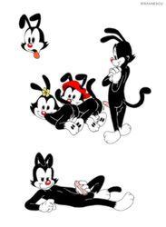 1girls 2boys animaniacs ass_up dot_warner female incest male stefanescu wakko_warner yakko_warner