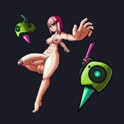 1futa dickgirl futanari intersex jeidan_limorty oc pink_hair rescue sci-fi science_fiction self_upload