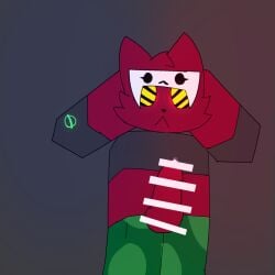 & 1:1 1boy anthro artist_request blocky_body bodily_fluids cum fur genital_fluids glowing glowing_cum glowing_eyes humanoid male red_body red_fur roblox robloxian simple_background simple_eyes solo source_request tagme unusual_bodily_fluids unusual_cum unusual_genital_fluids