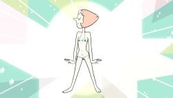 1girl accurate_art_style alien alien_girl ass_visible_through_thighs blue_bikini breasts edit edited_screencap eyes_closed female female_only gem_(species) gem_on_forehead micro_bikini pearl_(steven_universe) petite petite_body petite_female pink_hair pointy_nose pose solo solo_female steven_universe string_bikini thin visible_areolae yenvudu