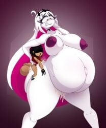 1boy 1girls 2025 animated anthro arms_behind_back balls big_breasts black_hair blush breasts cum cum_in_ass cum_inside fat fat_female female fnf fnf_entity fnf_mods friday_night_funkin friday_night_funkin:_entity friday_night_funkin_mod hyper_penis knackultra_(self_insert) male mikulazo_chan nikusa_(sugarratio) open_mouth penetration penis_in_ass sex stomach_bulge stomach_bulge_handjob stomach_bulge_paizuri teasing white_body white_hair white_skin