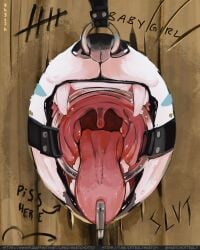 4:5 absurd_res ambiguous_form ambiguous_gender facial_piercing felid forced furry gag glory_hole hi_res huge_filesize leash leash_in_mouth leash_pull leashed_male male_(lore) mammal mouth_shot nose_piercing object_in_mouth open_mouth pantherine piercing restrained restraints ring ring_gag sketchotterly sketchotto solo submissive_male tiger tongue tongue_piercing
