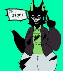 anthro big_thighs breasts clothes_ripping female mal0_(species) mal0_2.0 malhare_(artist) medium_breasts scp-1471 scp_foundation skull_face solo tail twitch_streamer youtuber