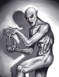 1boy bald count_orlok male male_focus male_only nosferatu red_eyes solo