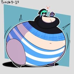 belly belly_on_ground big_ass big_belly big_breasts bottom_heavy breasts bubble_ass bubble_butt drawing female huge_ass huge_belly misha(shygal) monobutt overweight overweight_female pear-shaped_figure pear_shaped ponchy_if shimapan shy_gal solo solo_female striped_panties thick_thighs wide_hips