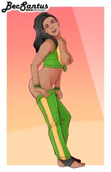 2d athletic athletic_female becsantus busty capcom female hourglass_figure laura_matsuda pinup pinup_pose street_fighter tagme wide_hips