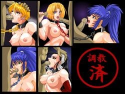 blue_mary chizuru_kagura king_(snk) king_of_fighters leona_heidern pointy_chin snk