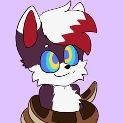 anthro artifact_the_fox flat_colors fox hypnotic_eyes kaa_eyes male_only red_streak snake white_hair