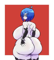 ass ass_dough ass_focus big_ass big_breasts big_butt blue_hair collar dat_ass deep_skin fat_ass freckles giant_ass glare hand_on_ass huge_ass huge_breasts huge_butt huge_thighs mina_star pale-skinned_female pale_skin purple_eyes sideboob squeezing squeezing_butt squish thick_ass thick_thighs tiddy_(megabippy)