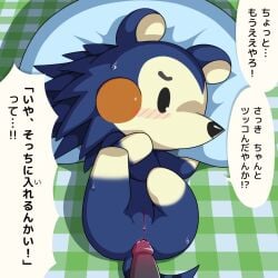 2d anal anal_penetration anal_sex animal_crossing animated anthro anus blue_fur dialogue female female_penetrated fur furry hedgehog hi_res konzaburou mabel_able male male/female male_penetrating male_penetrating_female nintendo no_sound nude penis pussy rodent sex short_playtime text vagina video