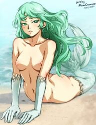 1girls female green_hair mermaid mermaid_(shin_megami_tensei) minacream nude shin_megami_tensei shin_megami_tensei_iv_apocalypse shin_megami_tensei_iv_final shin_megami_tensei_v source_request tagme