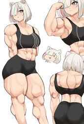 1girls abs biceps female hololive hololive_gen_5 hololive_japan huge_muscles hyper_muscles large_breasts lion_girl muscles musctonk muscular muscular_arms muscular_female muscular_legs muscular_thighs original shishiro_botan solo thick_thighs virtual_youtuber