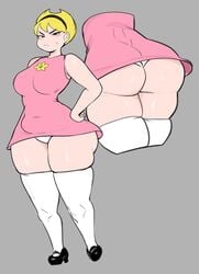 ass big_ass big_butt blonde_hair cham22 dress grey_background headband huge_breasts large_ass looking_at_viewer mandy mandy_(billy_and_mandy) panties short_hair simple_background skirt solo solo_female the_grim_adventures_of_billy_and_mandy thick_thighs thighhighs thin_waist wide_hips