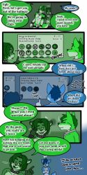 1:2 2022 9:18 anthro biped canid cobalt_(tatsuchan18) collar comic detailed_background dialogue duo english_text fur hair hi_res male mammal open_mouth speech_bubble standing tatsuchan18 text