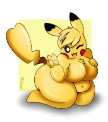 :3 fanart hiruson nintendo oc original_character pikachu pokémon_(species) pokemon shortstack