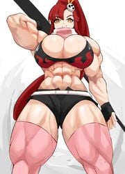 1girls abs biceps extreme_muscles huge_breasts huge_muscles hyper_muscles muscles musctonk muscular muscular_female solo tengen_toppa_gurren_lagann thick_thighs yoko_littner