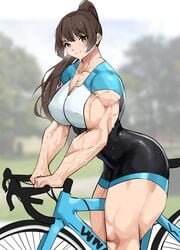 1girls abs biceps extreme_muscles female huge_muscles hyper_muscles large_breasts long_hair muscles musctonk muscular muscular_female original solo sweat thick_thighs tight_clothing