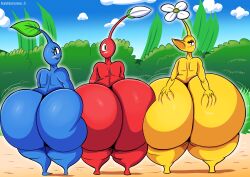 1boy 2girls absurd_res ambiguous_gender antennae anthro anthro_only anthrofied ass ass_bigger_than_head ass_dough ass_grab ass_to_ass back back_view bare_shoulders big_ass big_butt blue_body blue_pikmin blue_skin blush bottom_heavy butt butt_grab completely_nude deep_skin digital_media_(artwork) elemental_creature female finalofdestinations flora_fauna full_body gigantic_ass gigantic_butt group half-closed_eyes hand_on_butt hi_res hips huge_ass huge_butt humanoid hyper hyper_ass hyper_butt large_ass large_butt looking_at_viewer looking_back looking_back_at_viewer male mammal massive_ass massive_butt naked narrowed_eyes nintendo not_furry nude nude_female nude_male nudity pikmin pikmin_(species) plant red_body red_pikmin red_skin standing thick thick_ass thick_thighs thighs video_games wide_hips yellow_body yellow_pikmin yellow_skin