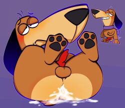 absurd_res anal anal_sex anthro anus ass augie_doggie_and_doggie_daddy balls big_butt bodily_fluids canid canine canis collar cum cum_in_ass cum_inside digital_media_(artwork) disembodied_penis doggie_daddy domestic_dog duo erection fur genital_fluids genitals half-closed_eyes hanna-barbera hi_res jellystone_(hbo_max) knot lying male male/male male_penetrated mammal narrowed_eyes on_back pawpads paws penetration penis salamikii solo_focus