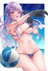 1girls 2022 accidental_exposure areolae bangs beach beach_ball big_breasts bikini black_gloves blush blushing braid braided_hair breasts busty cloud danganronpa danganronpa:_trigger_happy_havoc danganronpa_(series) danganronpa_1 embarrassed embarrassed_nude_female enf exposed_nipples female female_focus female_human female_only fringe gloves hair hair_ornament hair_ribbon handwear hourglass_figure huge_breasts human human_female human_focus human_only kirigiri_kyouko large_breasts lavender_hair light-skinned_female light_skin long_hair medium_breasts micro_bikini mojimaru navel nipple_bulge nipples nude only_female purple_bikini purple_eyes purple_swimsuit raised_arm ribbon sea single_braid sky sole sole_female solo solo_female solo_focus standing straight_hair swimsuit swimwear thighs violet_eyes voluptuous voluptuous_female wardrobe_malfunction water wet wet_body