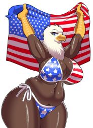 1girls 2021 4th_of_july accipitrid accipitriform american_eagle american_flag_bikini anthro anthro_only anthrofied armpits avian bald_eagle bare_shoulders beak belly big_breasts bikini biped bird black_claws black_eyebrows blue_eyes bottomwear breasts brown_body brown_feathers claws cleavage clothed clothes clothing curvy_figure digital_media_(artwork) eagle eyebrows eyelashes feathers female female_only finger_claws flag flag_(object) flag_bikini flag_clothing flag_print flag_swimwear front_view fully_clothed hi_res hips holding_flag holding_object huge_breasts huge_hips huge_thighs humanoid large_breasts looking_at_viewer love_handles midriff multicolored_body multicolored_feathers navel non-mammal_breasts print_bikini print_clothing print_swimwear raised_arms scuted_arms scutes sea_eagle shaded side-tie_bikini side-tie_clothing simple_background skimpy slightly_chubby solo solo_female stars_and_stripes swimwear thick thick_thighs thighs thugji3 thunder_thighs tied_bikini tied_clothing topwear two_tone_body two_tone_feathers united_states_of_america voluptuous white_background white_body white_feathers wide_hips yellow_beak
