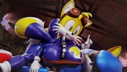 3d 3d_(artwork) absurd_res big_breasts blender_(software) bodysuit breasts cleavage clothed clothing digital_media_(artwork) female female_focus genderbent gloves handwear hi_res huge_breasts inside latex machine metal_sonic palisal robot rubber rubber_clothing rubber_suit sega skinsuit sonic_(series) sonic_the_hedgehog_(series) tails tailsko thick_thighs tight_clothing tools