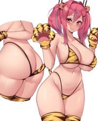 1girls 2022 animal_ear_hairband animal_ears ass ass_cleavage azur_lane back_view breasts bremerton_(azur_lane) butt_crack female female_only front_view hi_res hips huge_breasts kuavera large_ass medium_hair paw_gloves paws pink_eyes pink_hair png slim_waist smile tail tail_accessory thick_thighs thighhighs thighs tiger_ears tiger_print tiger_print_bikini very_high_resolution wide_hips year_of_the_tiger