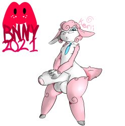 absurd_res anthro big_penis bovid caprine eyewear foreskin genitals girly glasses hi_res hooves huge_cock humanoid_genitalia humanoid_penis hyper hyper_genitalia hyper_penis kerli_vasheen male mammal necktie penis sheep solo succubusbnny thick_thighs