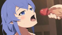 1boy 1boy1girl 1girls 2d animated blue_eyes blue_hair censored cum cum_in_mouth cum_on_face cum_on_tongue cumshot depa_mi ejaculation facial hetero masturbation mosaic_censoring mushoku_tensei no_sound open_mouth pixiv roxy_migurdia video webm