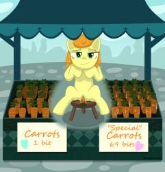 bedroom_eyes carrot carrot_top_(mlp) friendship_is_magic insertion looking_at_viewer my_little_pony smooth_skin solo stand