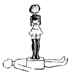 1boy 1boy1girl 1girls 2d animated ball_trampling ballbusting ballbusting_orgasm bibi(celera_prime) bootjob boots cbt celera_prime cum female femdom gif goth goth_girl male nudity short_hair short_skirt thigh_boots trampling