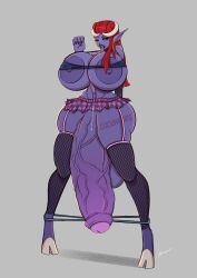 1futa elbow_gloves elf_ears foreskin futa_only futanari gigantic_penis huge_ass huge_breasts huge_nipples huge_penis huge_testicles hyper hyper_penis large_areolae long_hair long_tongue majorspacegoat pointy_ears purple_skin red_eyes red_hair solo standing thick_penis thighhighs tongue_out veiny_penis