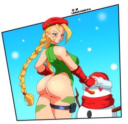 1girls 2022 ass athletic athletic_female big_ass big_breasts braid breasts bubble_ass bubble_butt busty cammy_white capcom christmas eyebrows eyelashes eyes female fit fit_female gloves hair hat hips hourglass_figure large_ass large_breasts legs long_braid long_hair lunaexhabbitix no_bra no_panties solo street_fighter street_fighter_ii thick thick_ass thick_legs thick_thighs thighs thunder_thighs toned toned_female topless twin_braids voluptuous watermark wide_hips