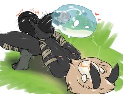 anthro artisticwolfie ball_fondling balls big_balls big_penis boner cum cum_in_slime erection furry gay genshin_impact hilichurls_(species) male male_only masturbation nude orgasm penis shaking slime_(genshin_impact) slime_penetrated solo tsukielewds