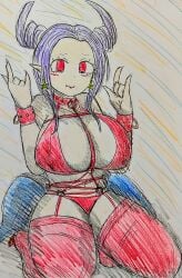 1girls 2022 :3 agalia_(metal_slug) blush female female_focus hi_res huge_breasts looking_at_viewer medium_hair metal_slug metal_slug_attack purple_hair red_bra red_eyes red_panda red_thighhighs red_underwear sanada_donpachi seductive snk thick_thighs thighhighs vampire