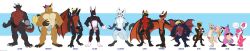 absurd_res ace alex_(disambiguation) anthro anthro_only aqua beast_(disambiguation) chace cloud furry genitals hi_res jace_x1gameguy2007 jake_(disambiguation) kelly kin lineup long_image penis presenting tetsu wide_image zan