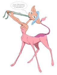 antelope bovid centaurworld equid equid_taur female female_only gerenuk glendale_(centaurworld) rope speech_bubble suggestive taur